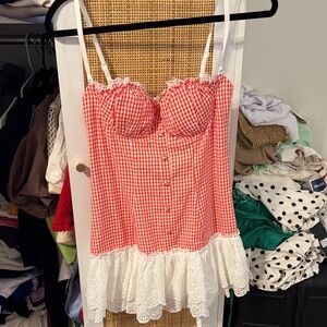 Fashion Nova red gingham mini dress